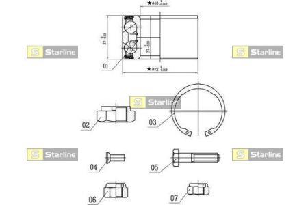 StarLine LO 01491 Front Wheel Bearing Kit LO01491