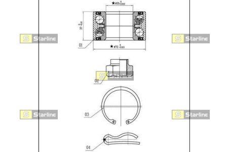 StarLine LO 00915 Front Wheel Bearing Kit LO00915