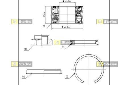 StarLine LO 03556 Rear Wheel Bearing Kit LO03556