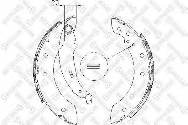 Stellox 210 101-SX Brake shoe set 210101SX 210101SX Stellox Brake shoe set