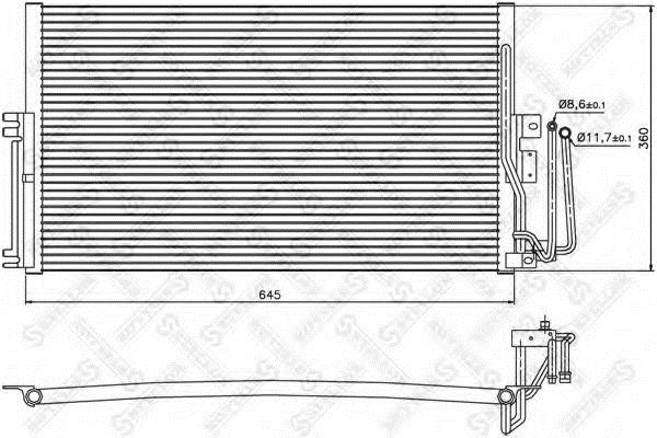 Air con condenser Opel Vectra B: 1045008SX Stellox AC Condenser