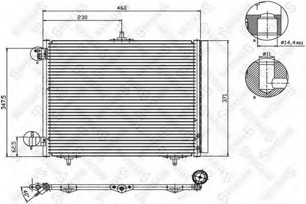 Air conditioner condenser Citroen DS3: 1045040SX Stellox AC Condenser