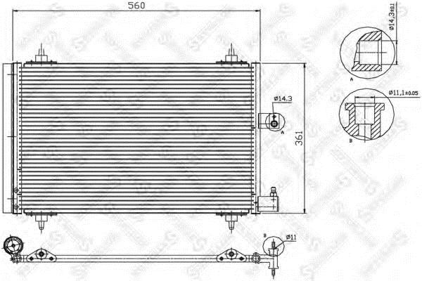 Air con condenser Peugeot 607: 1045064SX Stellox AC Condenser