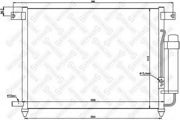 Aircon condenser Daewoo: 1045079SX Stellox AC Condenser