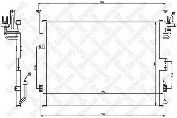 Air con condenser KIA Magentis (Kia Magentis): 1045109SX Stellox AC Condenser
