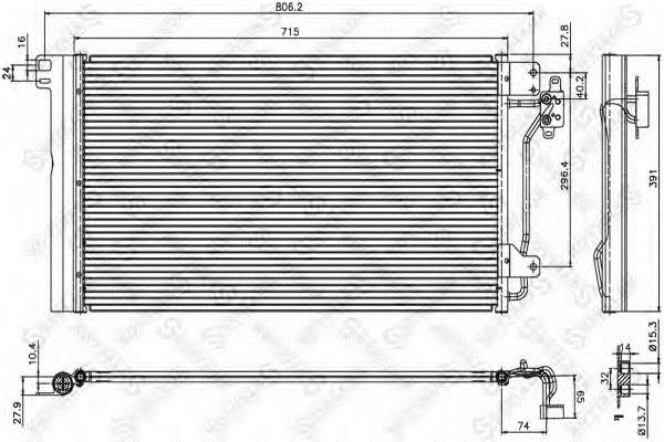 Air con condenser Volkswagen Multivan: 1045167SX Stellox AC Condenser
