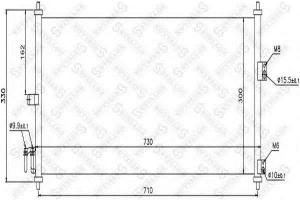 Stellox 10-45170-SX AC Condenser 1045170SX 1045170SX Stellox AC Condenser
