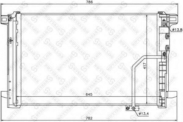 Aircon condenser Mercedes SLC: 1045190SX Stellox AC Condenser