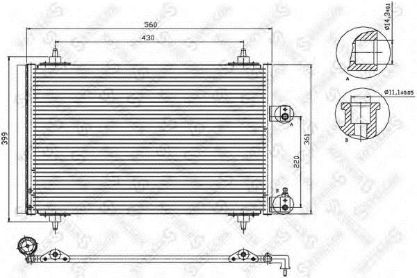 Air con condenser Citroen C4: 1045227SX Stellox AC Condenser