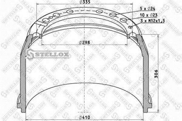 Stellox 85-00031-SX Rear brake drum 8500031SX