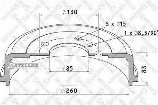 Stellox 85-00157-SX Rear brake drum 8500157SX