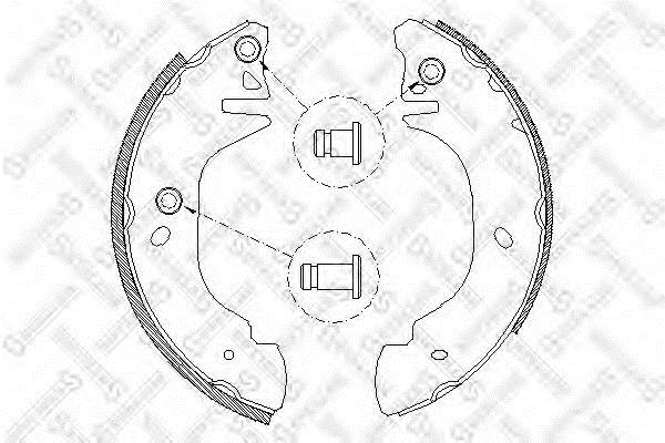 Brake shoe kit Ford Transit: 316100SX Stellox Brake shoe set