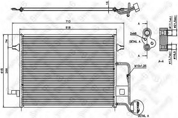 Air conditioner condenser Skoda Superb: 1045025SX Stellox AC Condenser