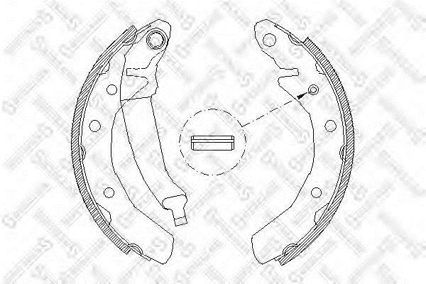 Brake shoes Daewoo Tico: 097100SX Stellox Brake shoe set