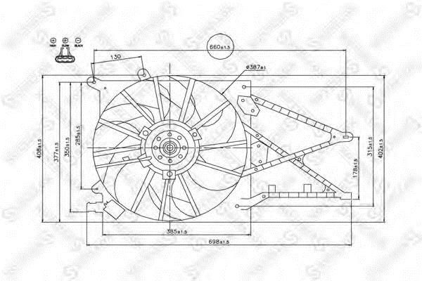 Stellox 29-99098-SX Hub, engine cooling fan wheel 2999098SX