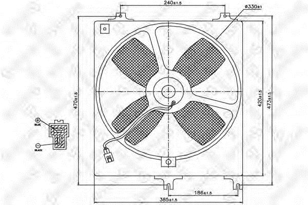 Stellox 29-99131-SX Hub, engine cooling fan wheel 2999131SX