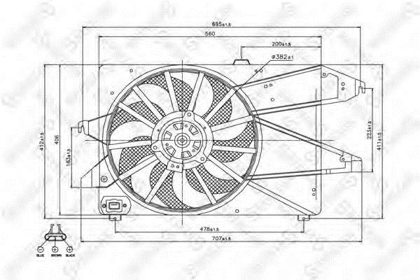 Stellox 29-99217-SX Hub, engine cooling fan wheel 2999217SX