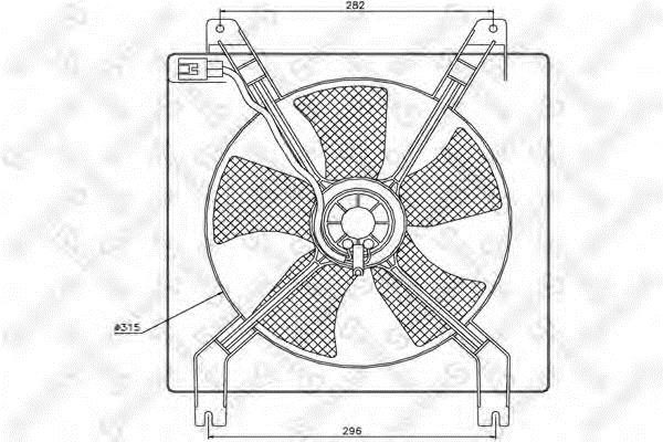 Car radiator fan Daewoo: 2999255SX Stellox Hub, engine cooling fan wheel