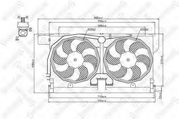 2999279SX Stellox Hub, engine cooling fan wheel