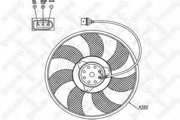 Stellox 29-99385-SX Hub, engine cooling fan wheel 2999385SX