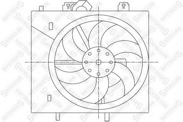 Car radiator fan Citroen C2: 2999444SX Stellox Hub, engine cooling fan wheel