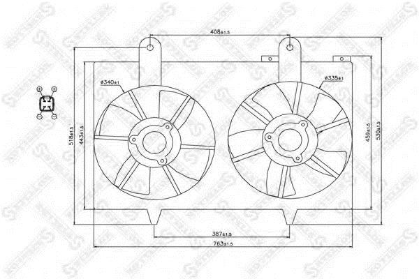 Stellox 29-99447-SX Hub, engine cooling fan wheel 2999447SX