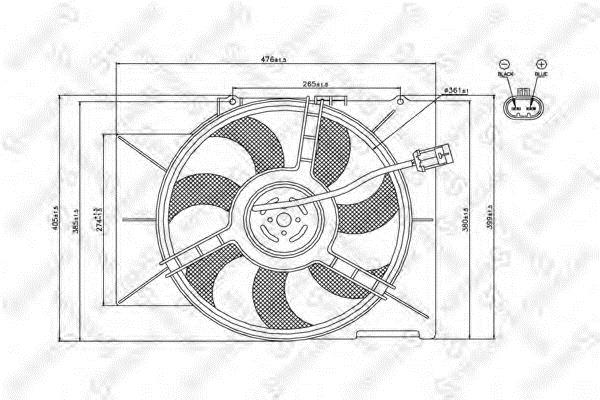 Stellox 29-99307-SX Hub, engine cooling fan wheel 2999307SX