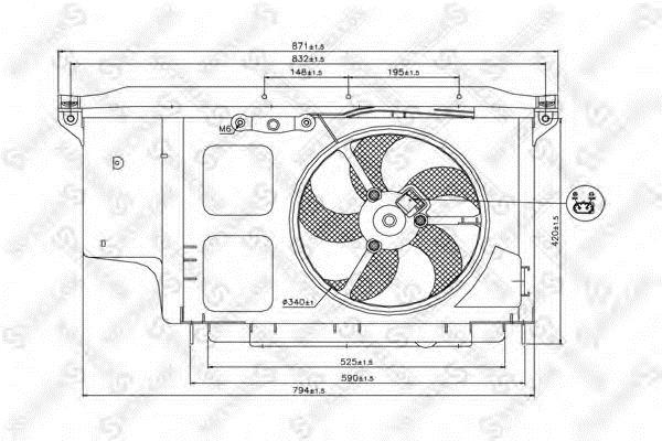 Stellox 29-99342-SX Hub, engine cooling fan wheel 2999342SX