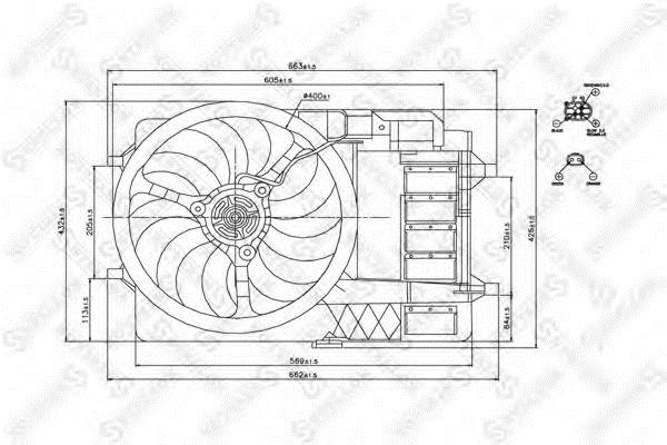 Stellox 29-99358-SX Hub, engine cooling fan wheel 2999358SX