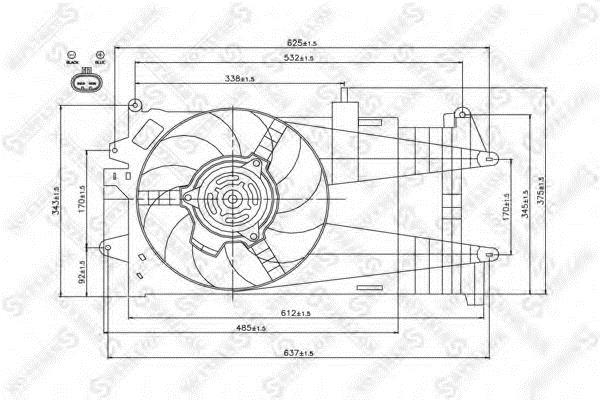 Stellox 29-99362-SX Hub, engine cooling fan wheel 2999362SX