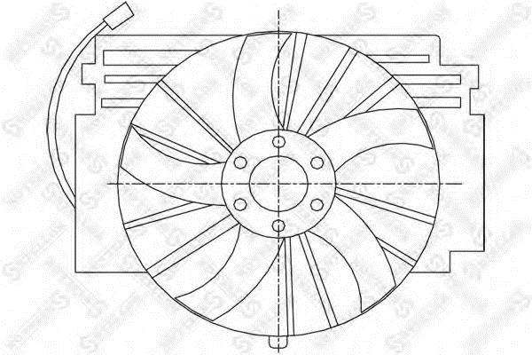Car radiator fan BMW X5: 2999365SX Stellox Hub, engine cooling fan wheel