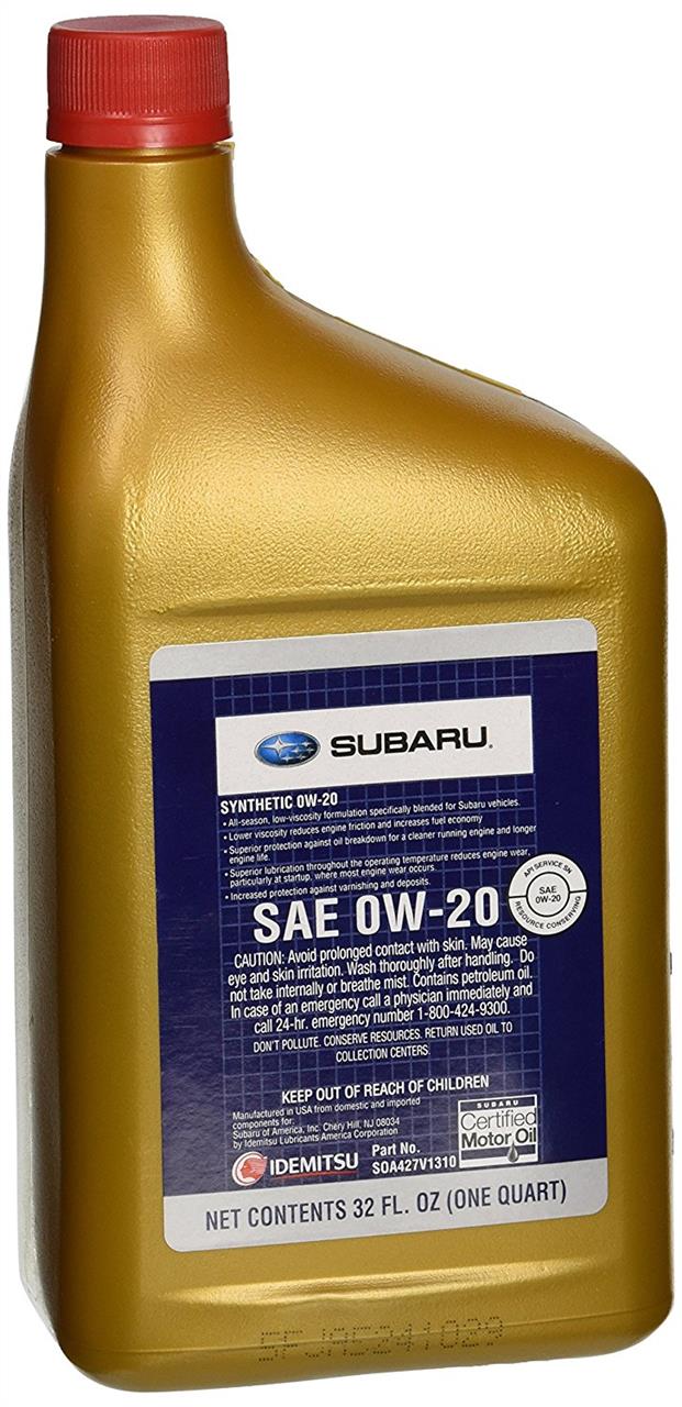 Engine oil Subaru SYNTHETIC OIL 0W-20, 0,946L Subaru SOA427V1310