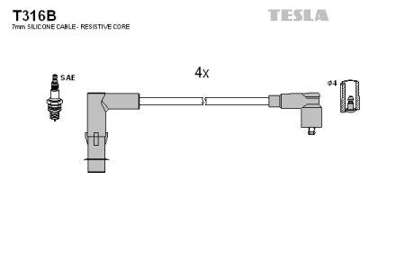 Tesla T316B Ignition cable kit T316B