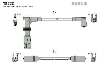 Tesla T922C Ignition cable kit T922C