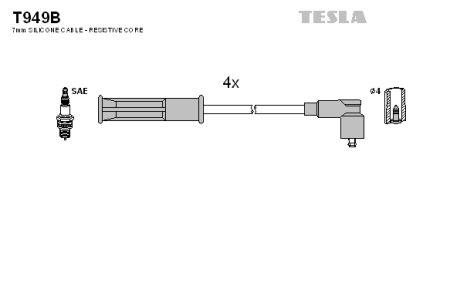 Ignition lead set Tesla T949B