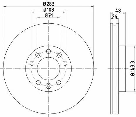 Textar 92267203 Ventilated disc brake, 1 pcs. 92267203