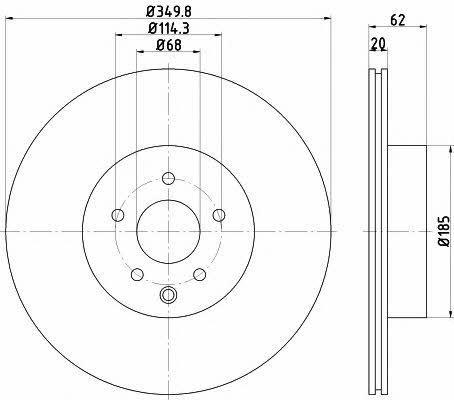 Textar 92270703 Rear ventilated brake disc 92270703