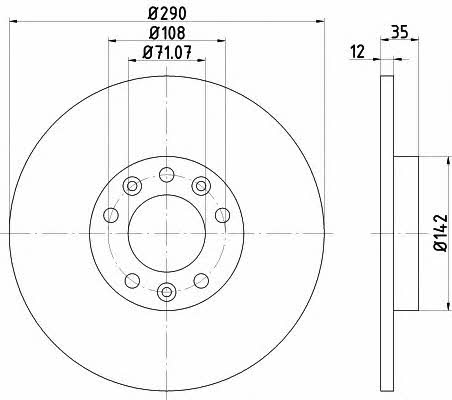 Textar 92267303 Rear brake disc, non-ventilated 92267303