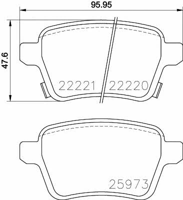 Brake pad Opel Corsa E: 2222001 Textar Brake pad set
