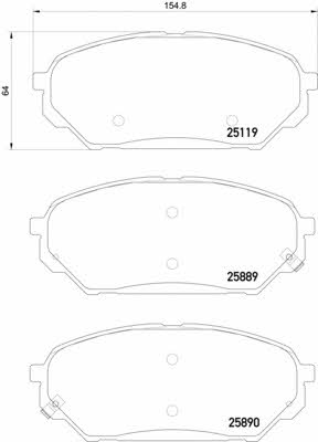 Disc brake pad set Hyundai ix55: 2511901 Textar Brake pad set