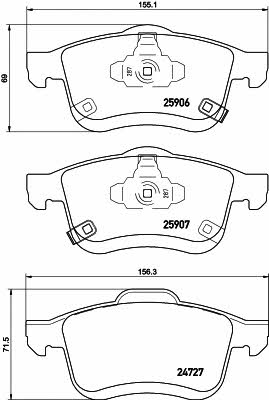 Textar 2590601 Brake pad set 2590601 2590601 Textar Brake pad set