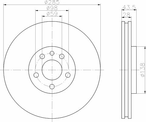 Textar 92115003 Ventilated disc brake, 1 pcs. 92115003