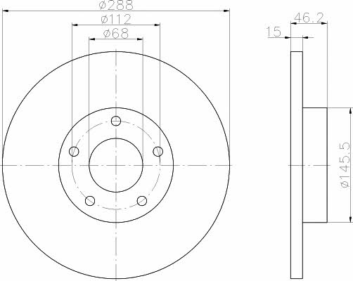 Textar 92057405 Unventilated front brake disc 92057405 92057405 Textar Unventilated front brake disc