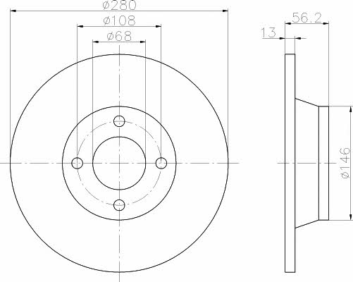 Textar 92060400 Unventilated front brake disc 92060400 92060400 Textar Unventilated front brake disc