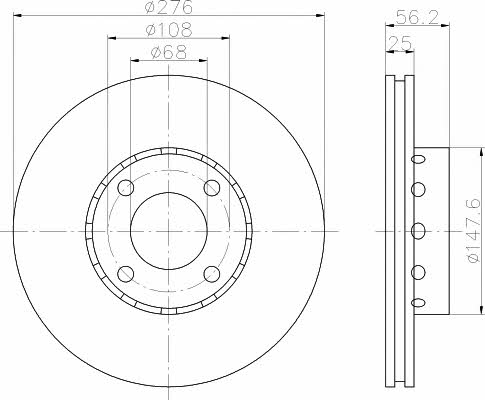 Textar 92060500 Front brake disc ventilated 92060500