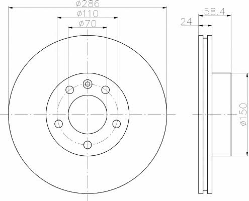 Textar 92066903 Ventilated disc brake, 1 pcs. 92066903