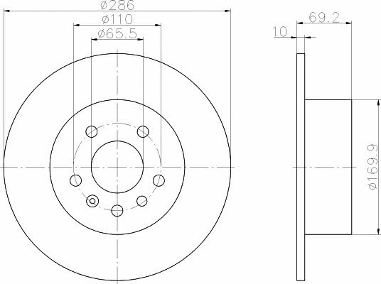 Textar 92075703 Rear solid brake disc 92075703 92075703 Textar Rear solid brake disc