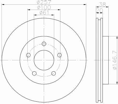 Textar 92152403 Front brake disc ventilated 92152403