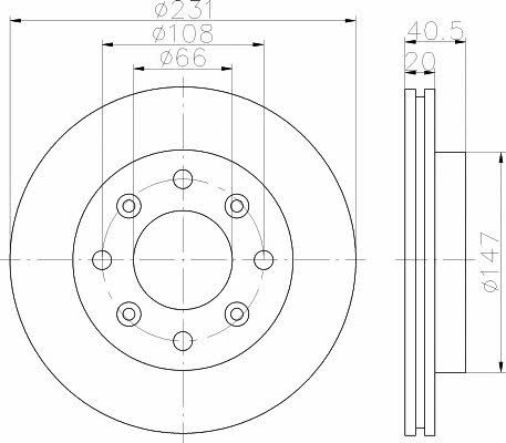 Brake system parts Tata: 92158900 Textar Vented brake disc, 1 pc