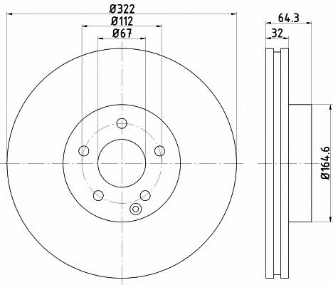 Textar 92163503 Ventilated disc brake, 1 pcs. 92163503